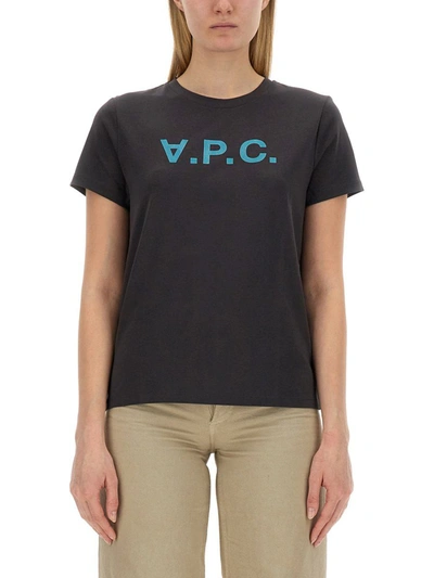 Apc T-shirt With Logo In Charcoal