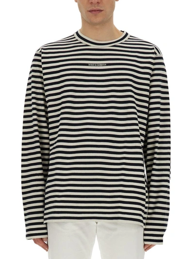 Dolce & Gabbana T-shirt With Stripe Pattern In Multicolour