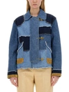Fay Patchwork-design Denim Jacket In Denim