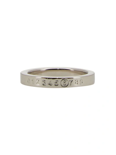 Mm6 Maison Margiela Logo Ring In Silver