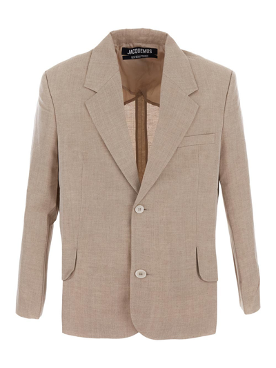 Jacquemus La Waistcoate Titolo Blazer In Beige