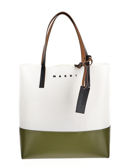 Marni Colour Block Shopping Bag In Multicolor