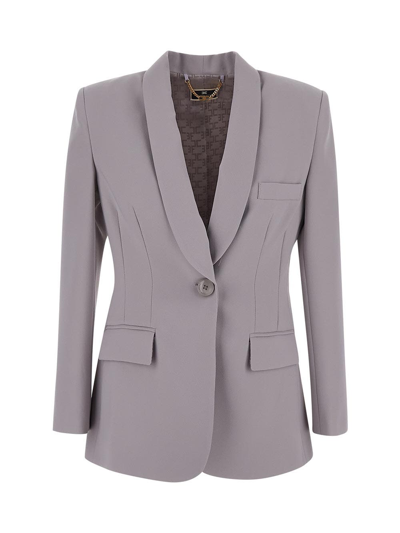 Elisabetta Franchi Slim Jacket In Grey