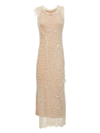 Sportmax White Layered Maxi Dress Set In Pink