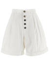 Etro Pleated Shorts With Buttons In White