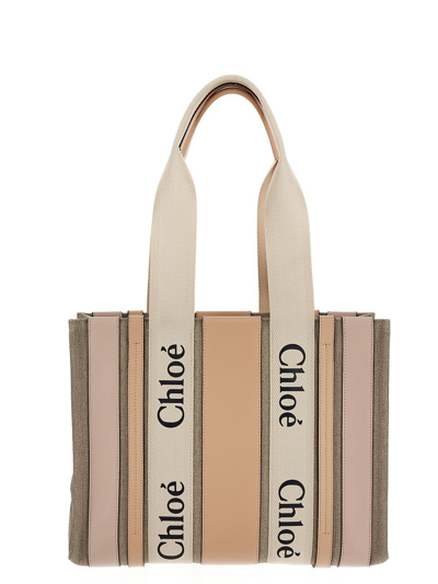 Chloé Medium Woody Tote Bag In Pink