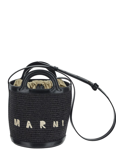 Marni Tropicalia Small Bucket Bag In Black