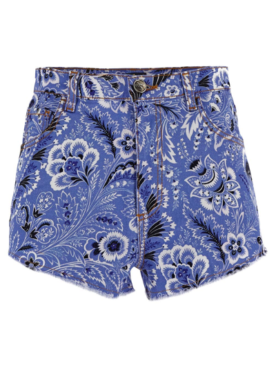 Etro Printed Short In Blue