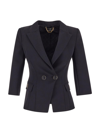 Elisabetta Franchi Crepe Blazer In Black