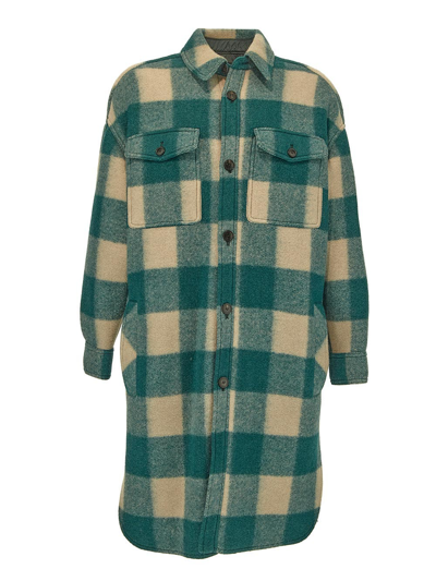 Isabel Marant Étoile Checked Coat In Green