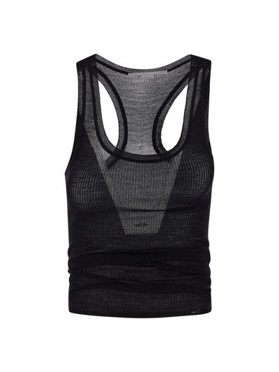 Stella Mccartney Ribbed Tank Top In Black