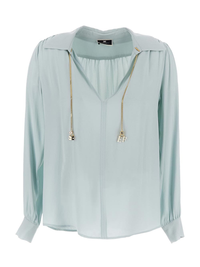 Elisabetta Franchi Acqua Blouse In Green