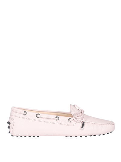 Tod's Pebbled Leather Driving Shoes In Light Pink