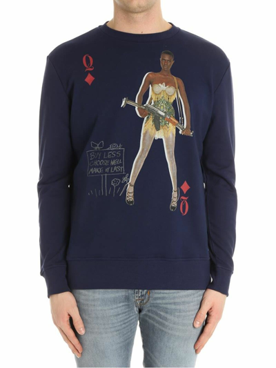 Vivienne Westwood Blue Woman Print Sweatshirt