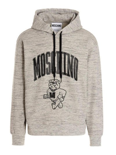 Moschino College Hoodie In Grey