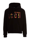 Dsquared2 Icon Logo Print Cotton Hoodie In Black