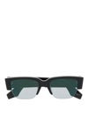 Alexander Mcqueen Modern Rectangular Sunglasses Thick Temples In Black