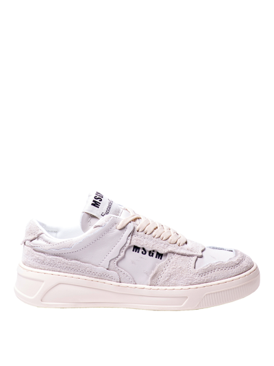 Msgm Fantastic Green Low Sneakers In White