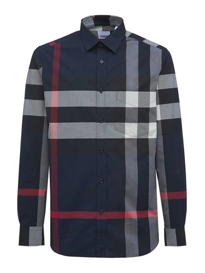 BURBERRY COTTON SHIRT WITH CHECK MOTIF