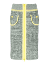 Cormio Yi Floral Embroidery Midi Knitted Skirt In Gris