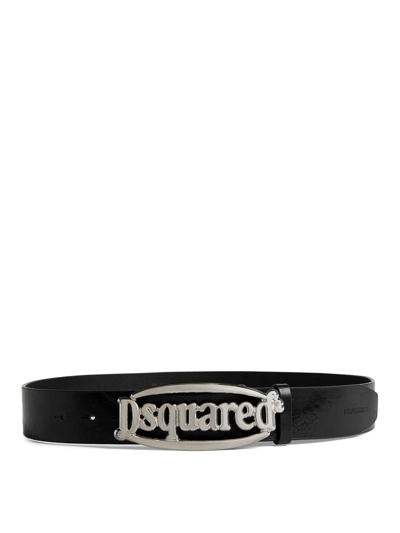 Dsquared2 Logo-buckle Leather Belt In Negro