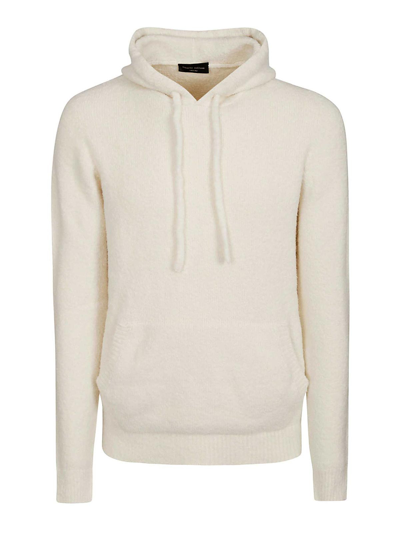 Roberto Collina Knit Ls Hoodie Swtr In Beis Claro