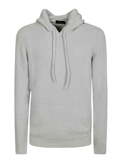 Roberto Collina Bouclé-design Hoodie In Grey