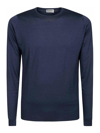 John Smedley Blue Merino Jumper In Azul