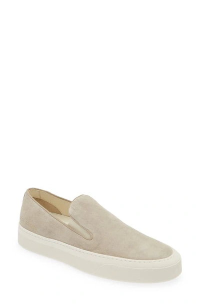 Common Projects Men's Suede Slip-on Sneakers In Grey