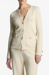 St John Santiago Knit Button Jacket In Ecru