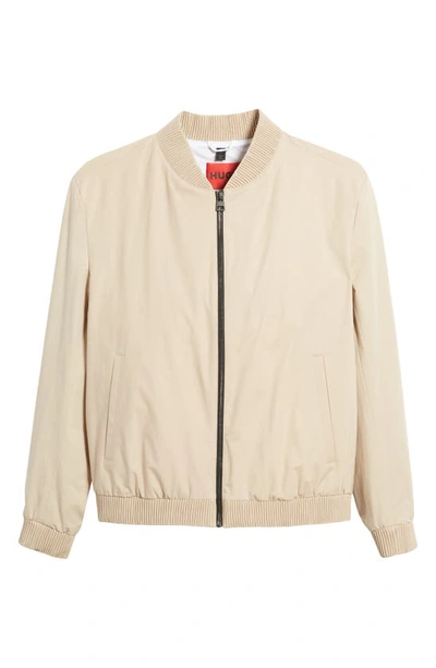 Hugo Boss Ukashi Zip Front Stretch Cotton Jacket In Medium Beige