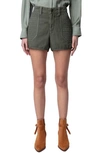 Zadig & Voltaire Sei Twill Mini Shorts In Kaki