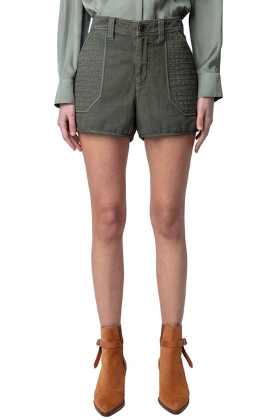 ZADIG & VOLTAIRE SEI QUILTED COTTON TWILL SHORTS