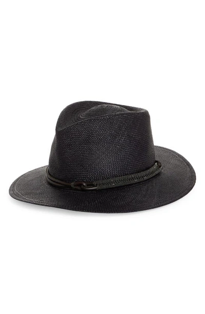 Brunello Cucinelli Monili Band Raffia Hat In Ceb32 Black