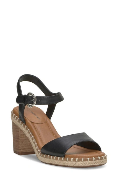 Lucky Brand Jennyl Ankle Strap Espadrille Sandal In Black Leather