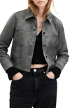 ALLSAINTS REMY CROP LEATHER SHIRT JACKET