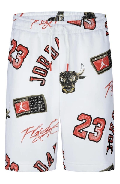 Jordan Boys' Mj Essentials Printed Fleece Shorts - Big Kid In White