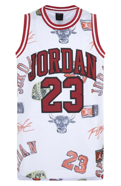 Jordan 23 Striped Jersey Big Kids Top In Red/white