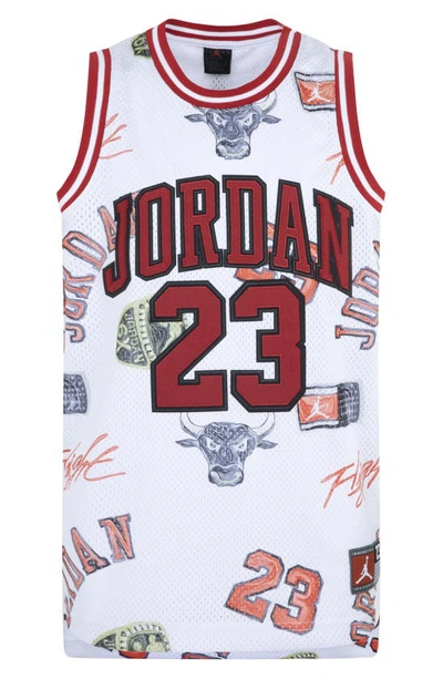 Jordan 23 Striped Jersey Big Kids Top In Grey