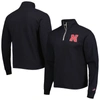 League Collegiate Wear Black Nebraska Huskers Stack Essential Lightweight Fleece Quarter-zip Sweatsh In Black