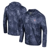 Colosseum Navy Arizona Wildcats Palms Printed Lightweight Quarter-zip Hooded Top In Navy