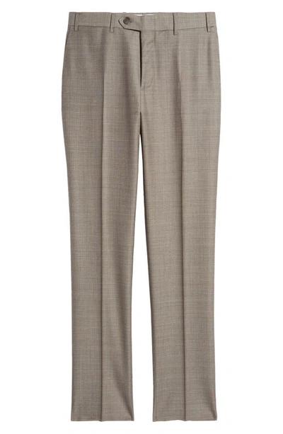 Canali Siena Regular Fit Wool Pants In Beige