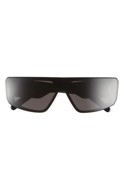 Rick Owens Performa Shield Sunglasses In Black Temple/ Black Lens