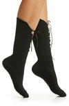 CASA CLARA LACEY LACE-UP CREW SOCKS