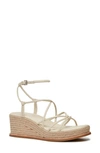 Paige Julia Ankle Strap Espadrille Platform Wedge Sandal In Bone