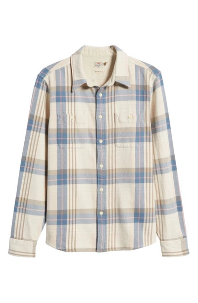 FAHERTY THE SURF ORGANIC COTTON FLANNEL BUTTON-UP SHIRT