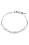 Swarovski White, Gold-tone Or Rhodium Plated Dextera Necklace In Silver