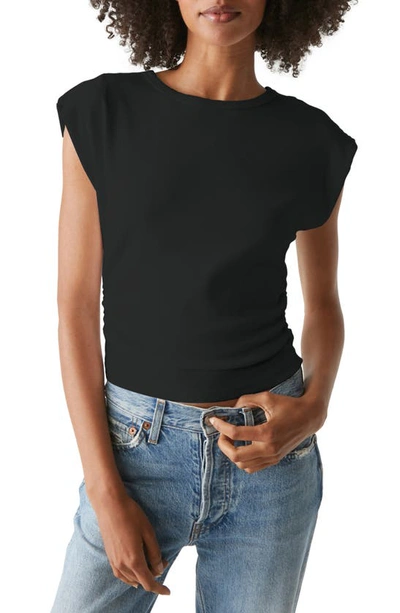 Michael Stars Joni Power Shoulder Tee In Black