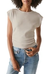 MICHAEL STARS JONI POWER SHOULDER RIB TOP