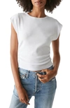 Michael Stars Joni Shoulder Pad Rib Top In White